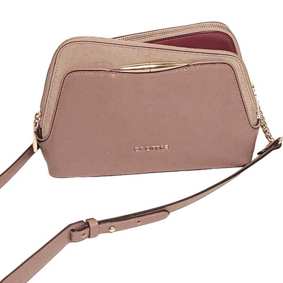 CROMIA Leather Chain Shoulder Bag Brown/Tan/Burgundy color - Picture 1 of 9